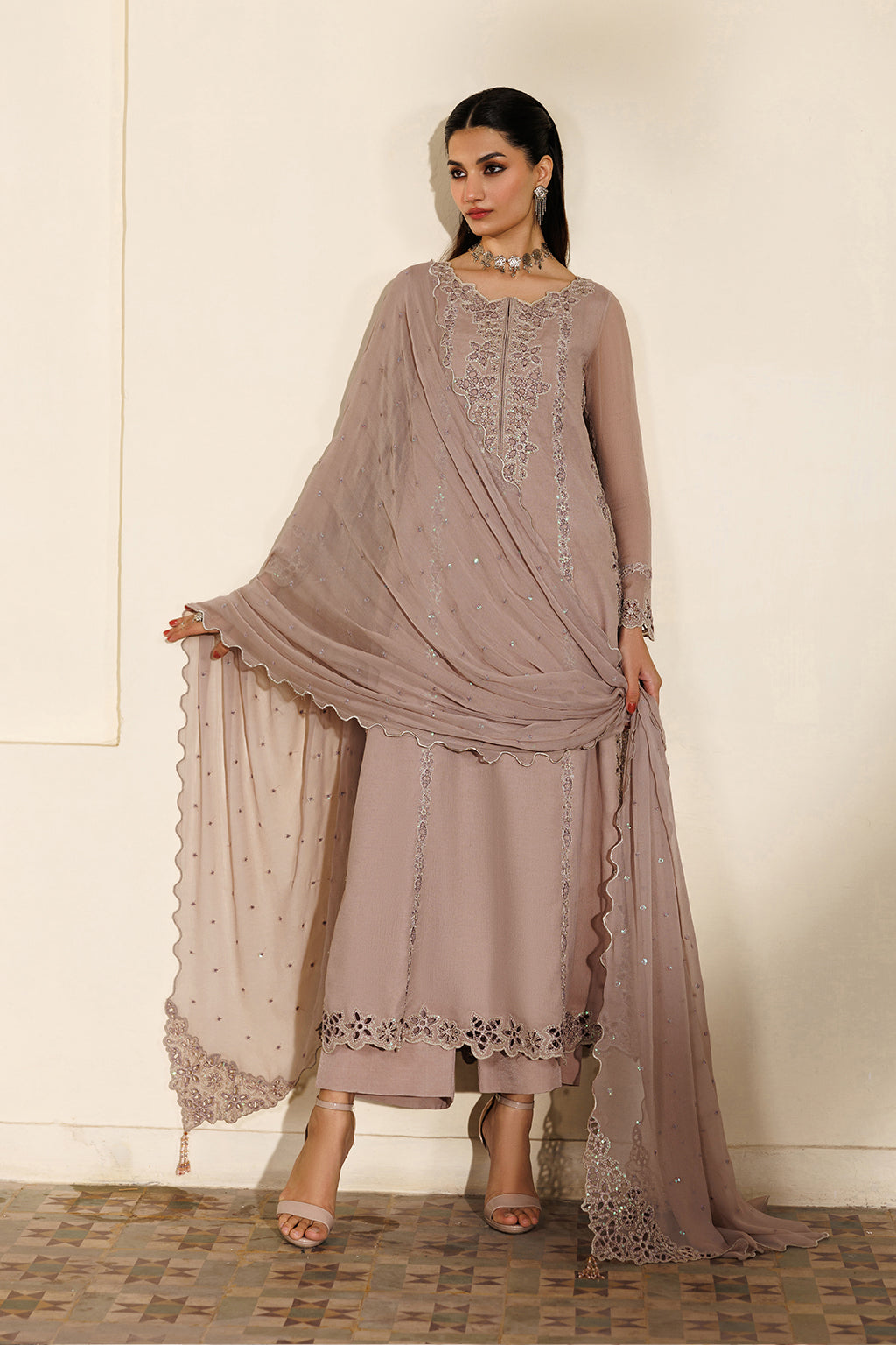 CC-92 EMBOIDERED CHIFFON