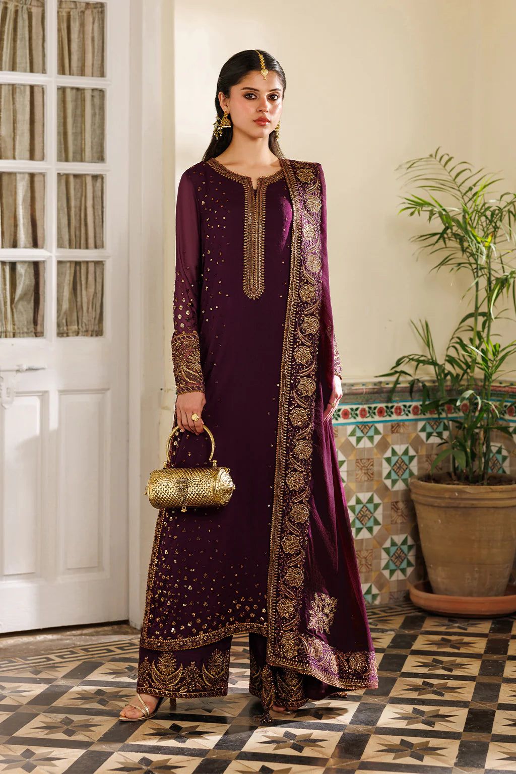 CC-95 EMBROIDERED CHIFFON