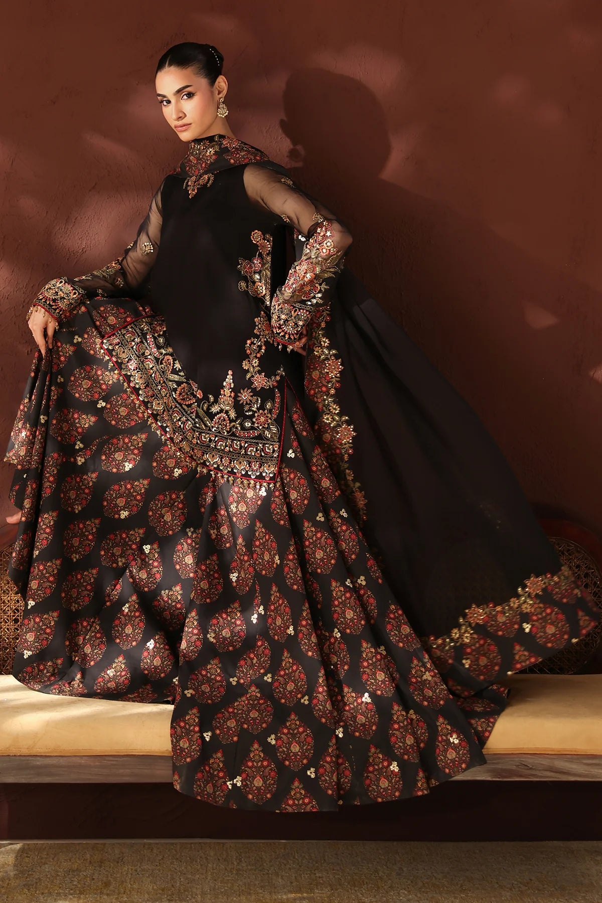 EMBROIDERED CHIFFON UF-4488