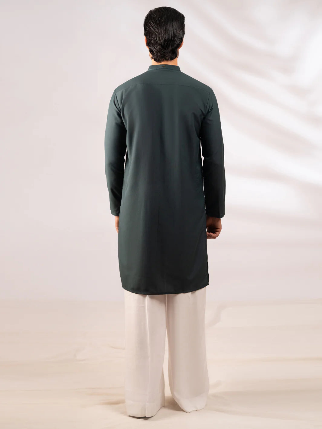 GREEN CUT & SEW KURTA - AL-K-1305