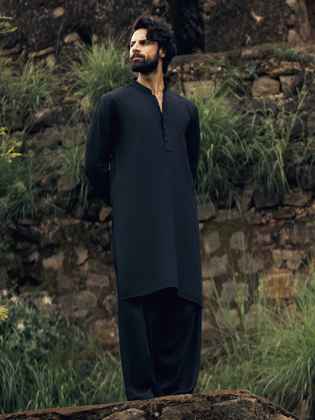 BLACK KAMEEZ SHALWAR - AL-KS-3292