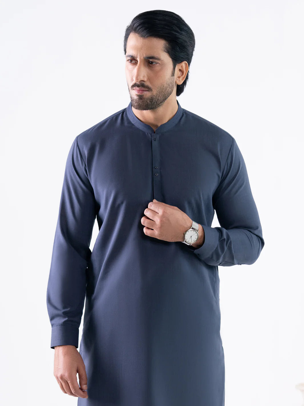 BLUISH GREY CUT & SEW KAMEEZ SHALWAR - AL-KS-3342