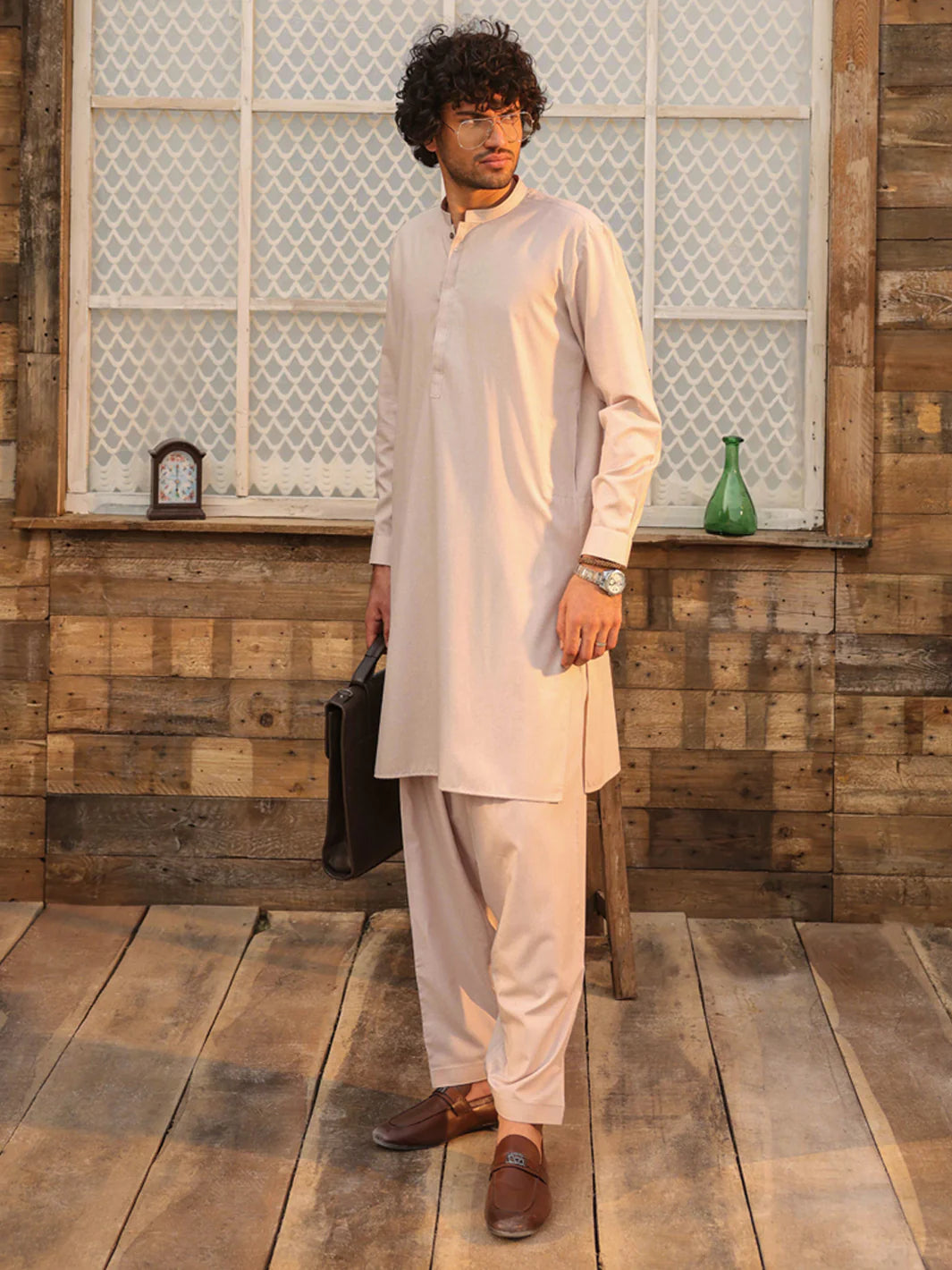 TEA PINK CUT & SEW KAMEEZ SHALWAR - AL-KS-3332