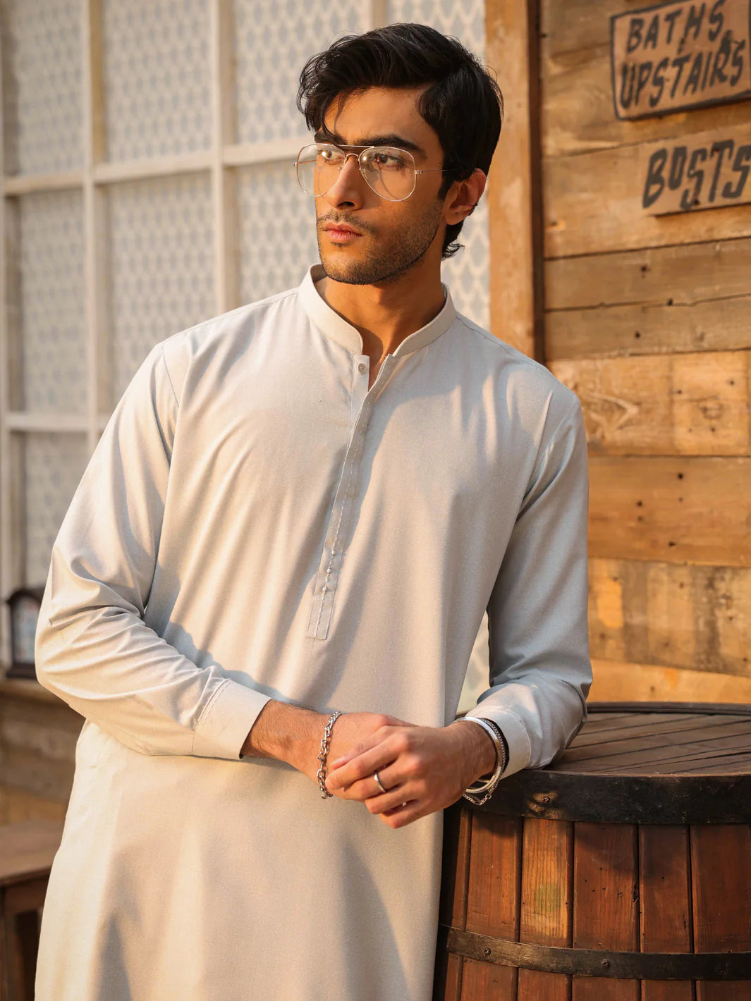 LIGHT BLUE CUT & SEW KAMEEZ SHALWAR - AL-KS-3334