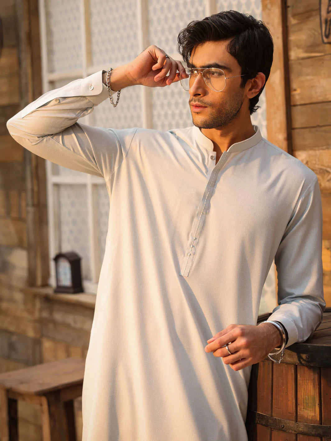 LIGHT BLUE CUT & SEW KAMEEZ SHALWAR - AL-KS-3334