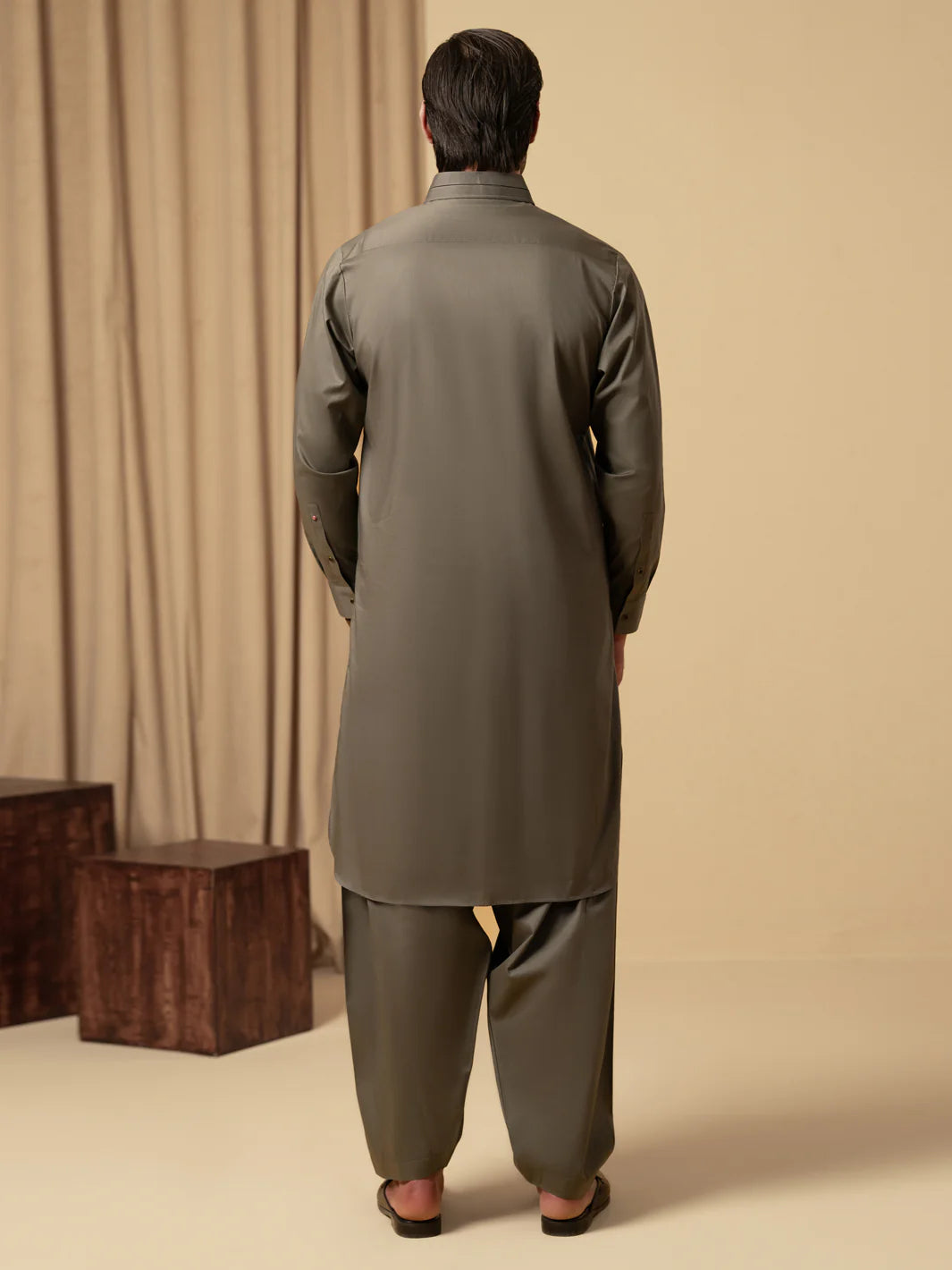 SAGE GREEN COTTON KAMEEZ SHALWAR - ALWA-KS-542