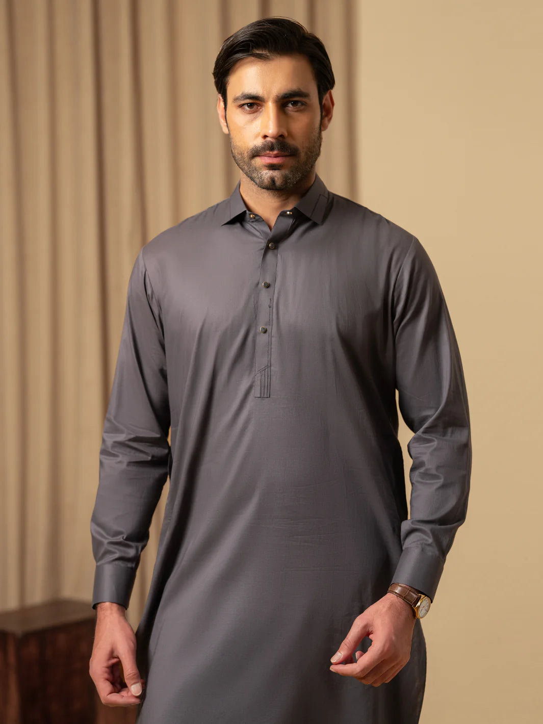 GREY COTTON KAMEEZ SHALWAR - ALWA-KS-576