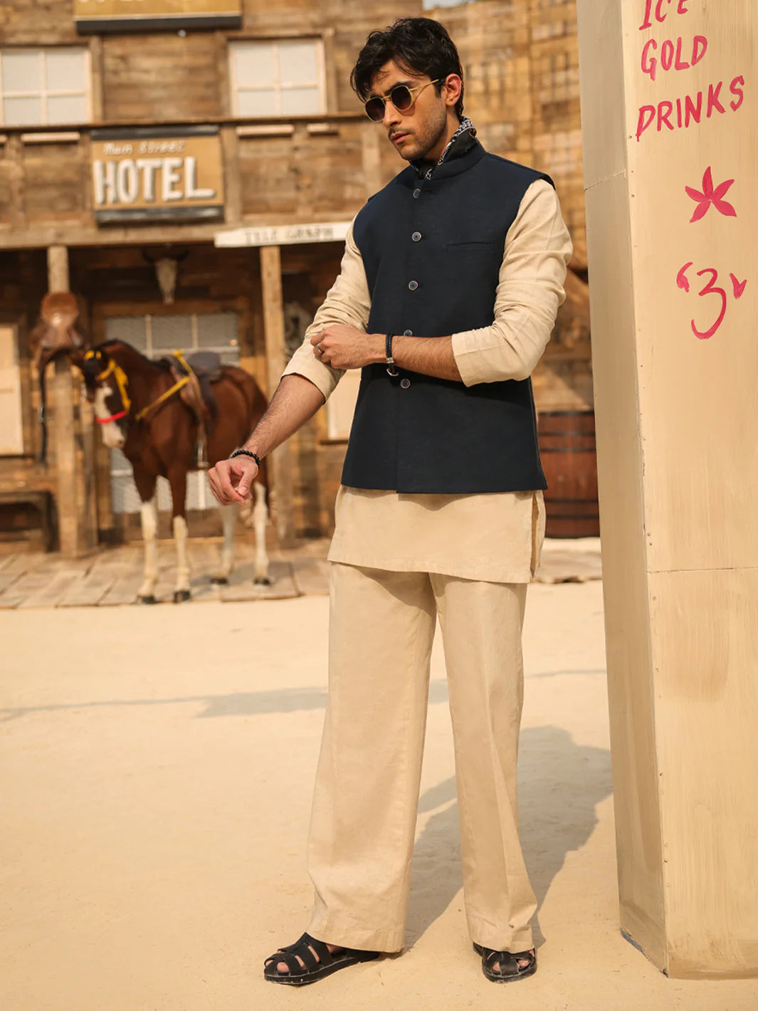NAVY BLUE WAISTCOAT - AL-WC-632