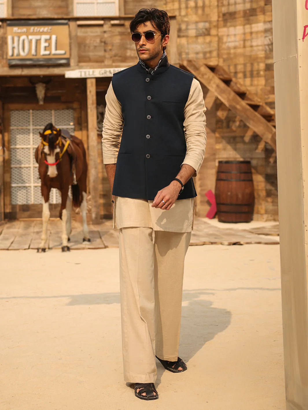NAVY BLUE WAISTCOAT - AL-WC-632