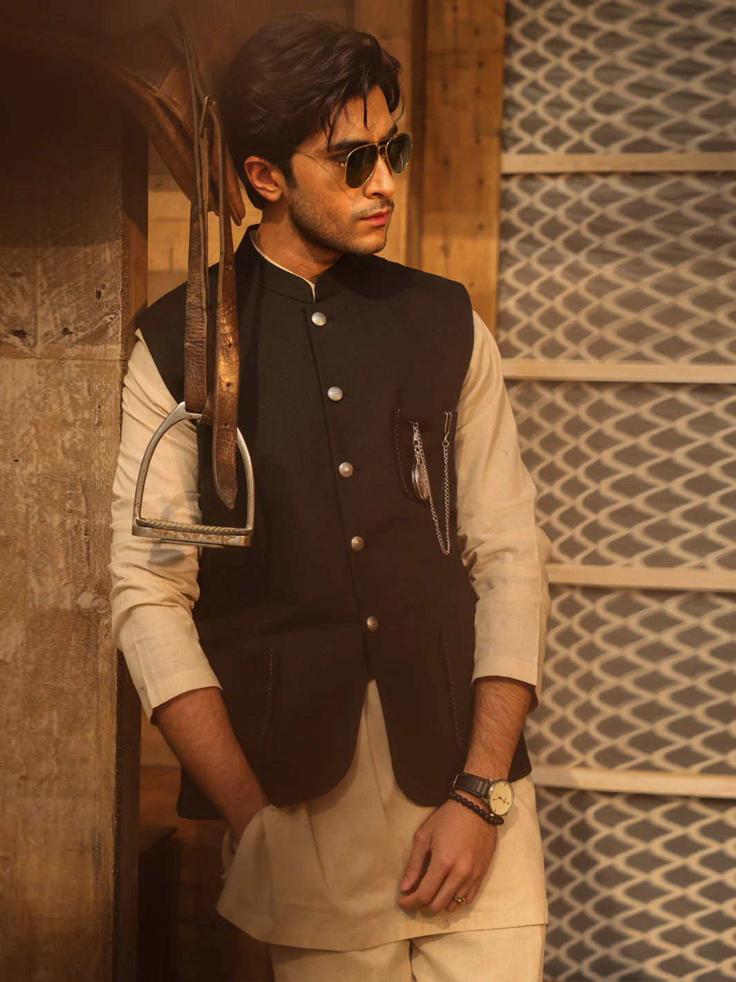 BLACK WAISTCOAT - AL-WC-633