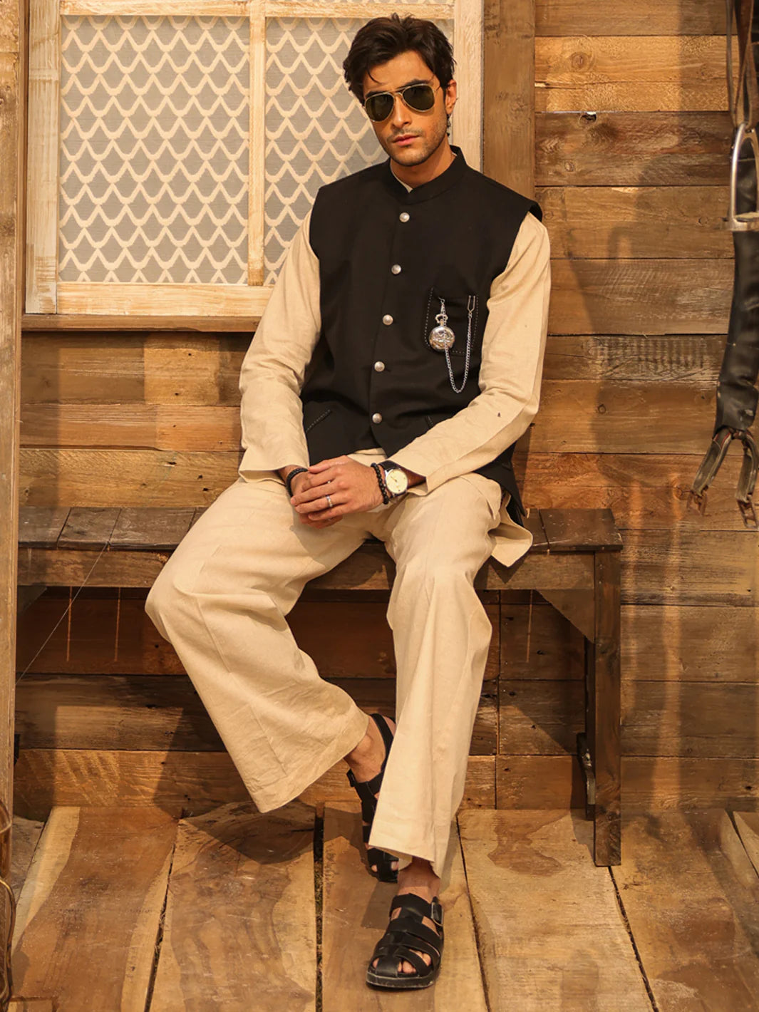 BLACK WAISTCOAT - AL-WC-633