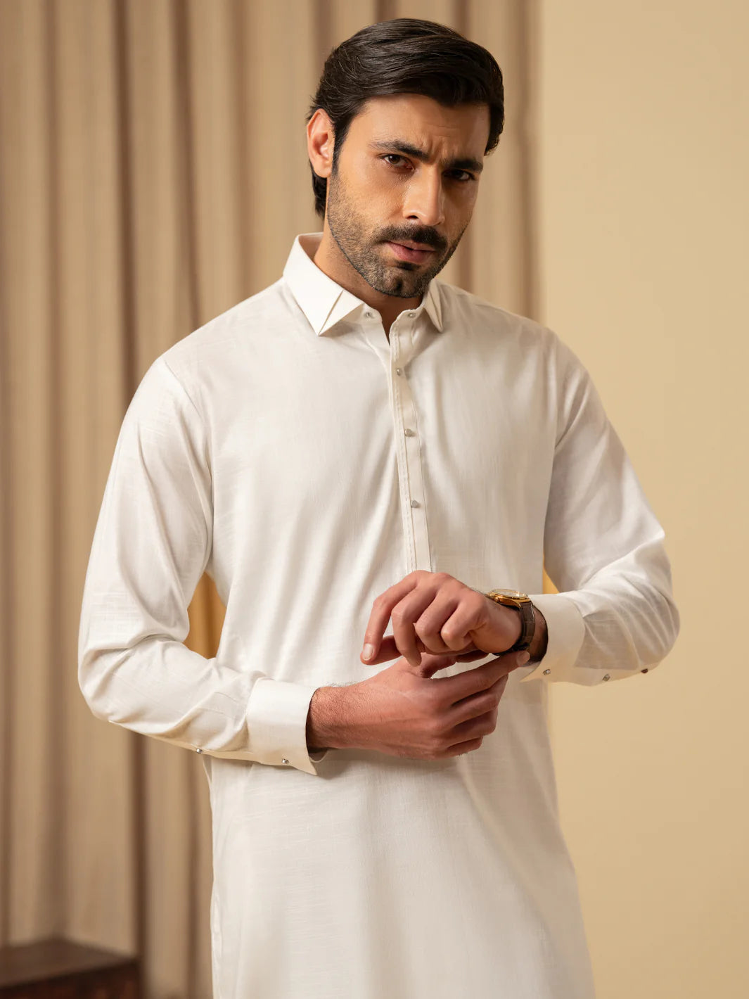 WHITE COTTON KAMEEZ SHALWAR - ALWA-KS-584