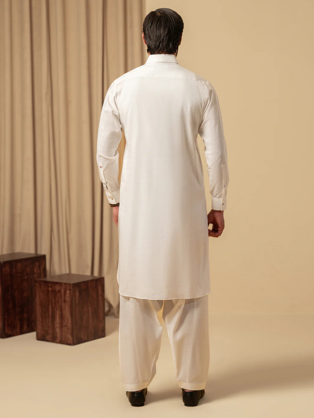 WHITE COTTON KAMEEZ SHALWAR - ALWA-KS-584