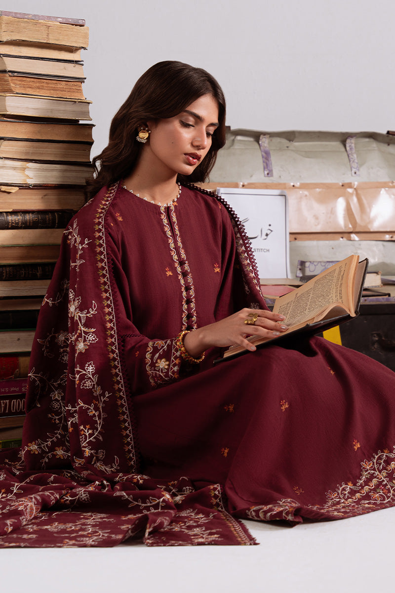 WOVEN ELEGANCE-3PC KHADDAR EMBROIDERED SUIT