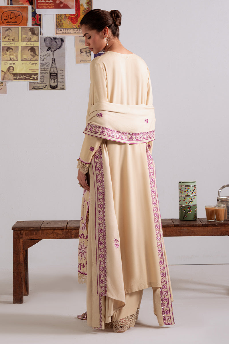 FAWN RADIANCE-3PC LINEN EMBROIDERED SUIT