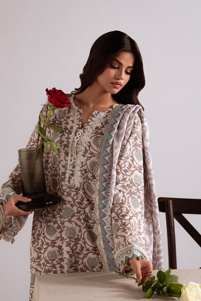 IZNIK BLOOM-3PC LINEN PRINTED SUIT