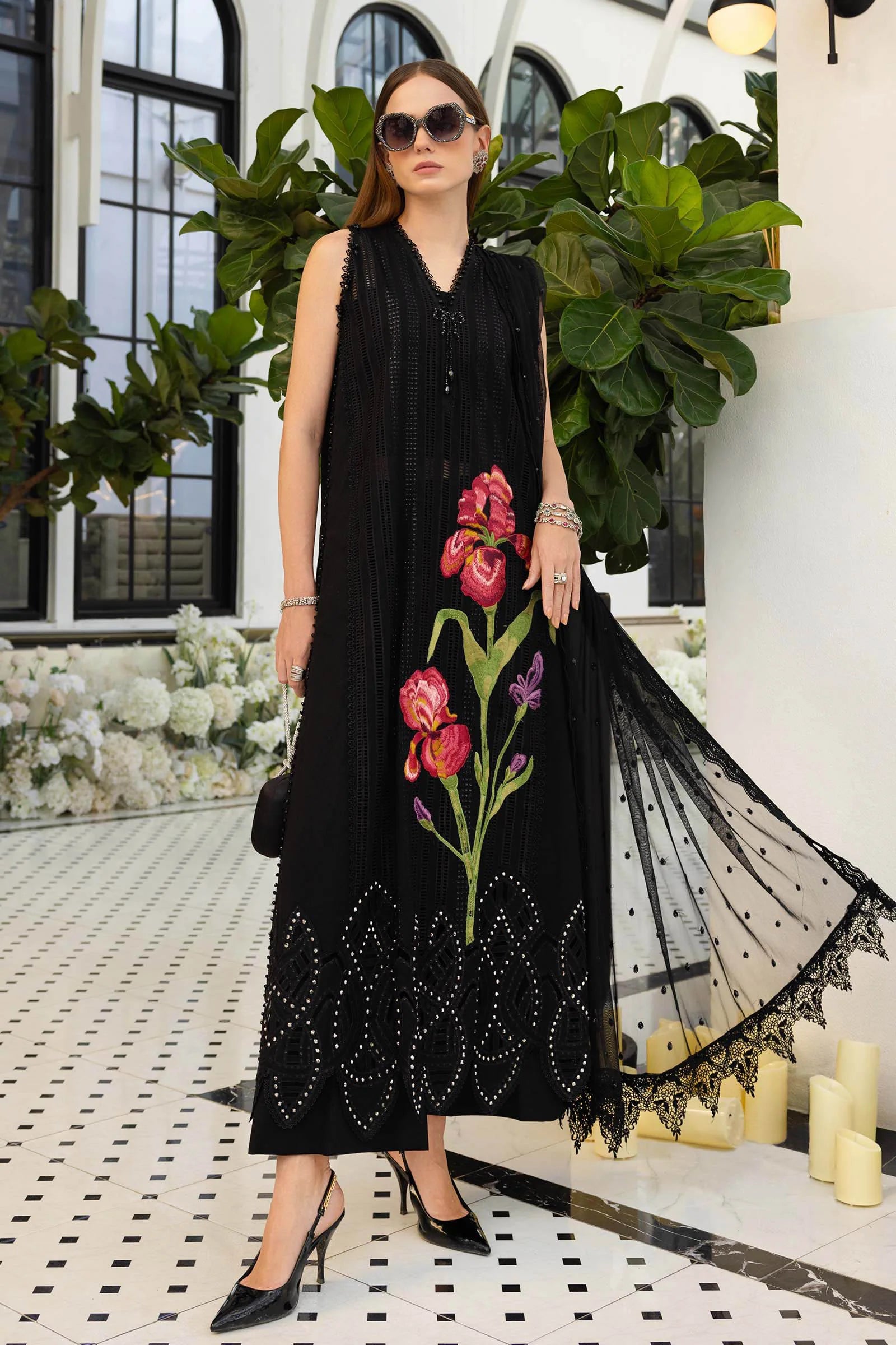 3 Piece Unstitched Embroidered Lawn Suit
