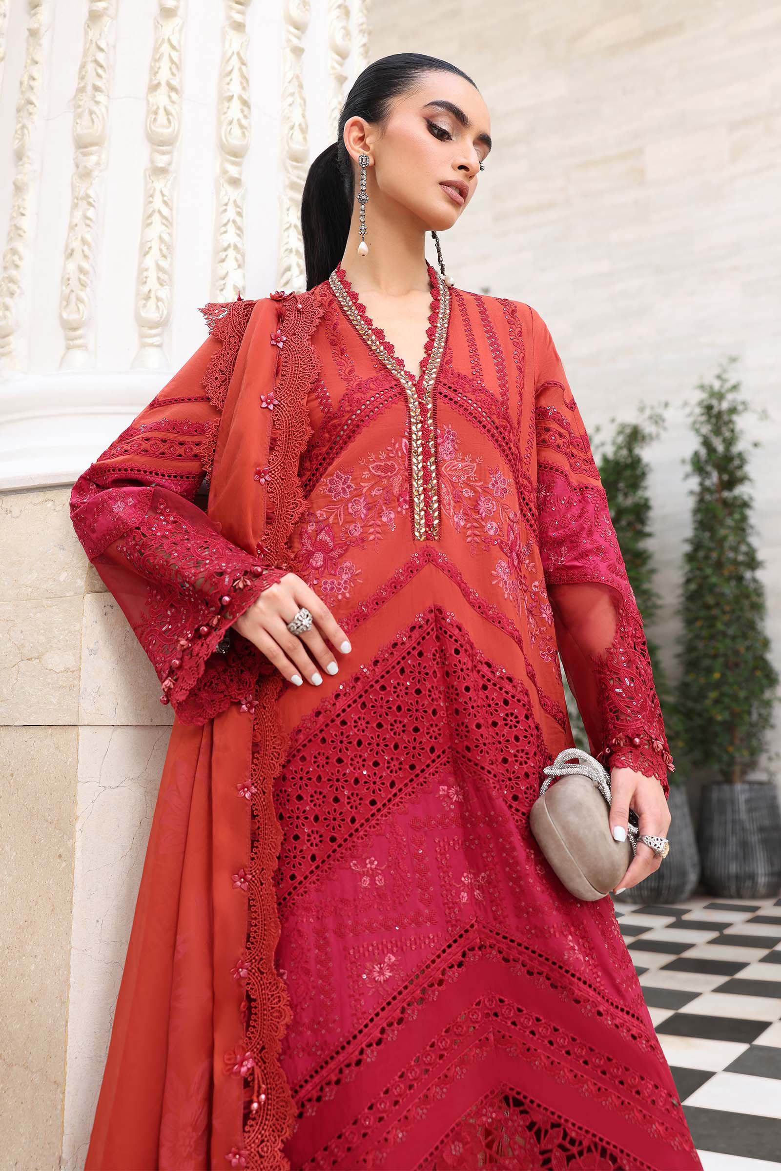 3 Piece Unstitched Embroidered Lawn Suit