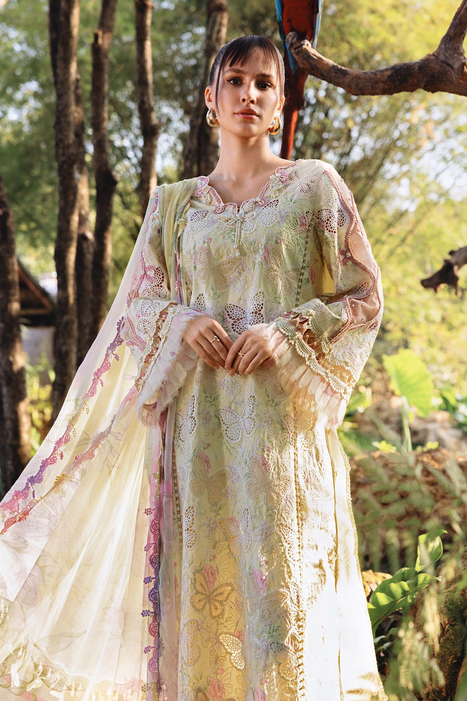 3 Piece Unstitched Embroidered Lawn Suit