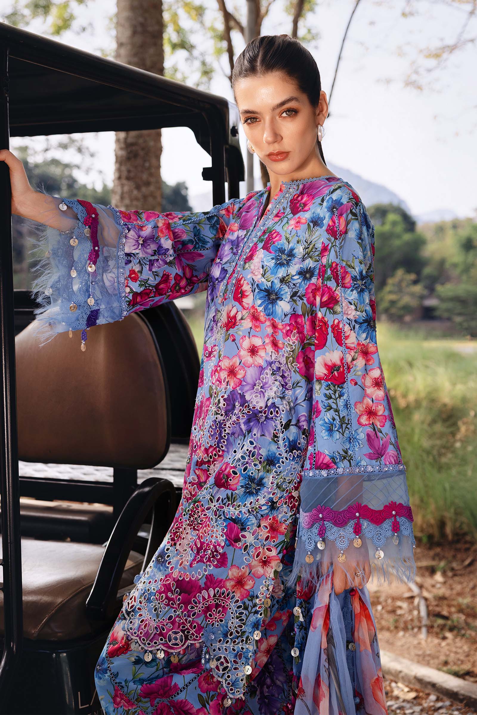 3 Piece Unstitched Embroidered Lawn Suit