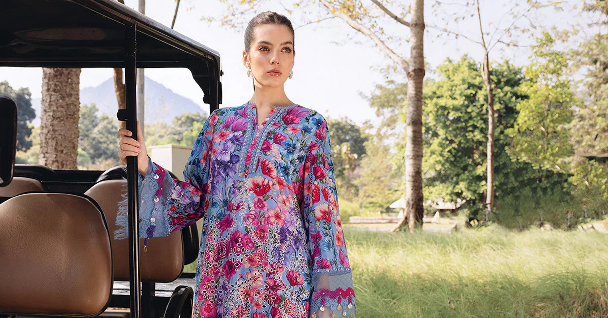 3 Piece Unstitched Embroidered Lawn Suit