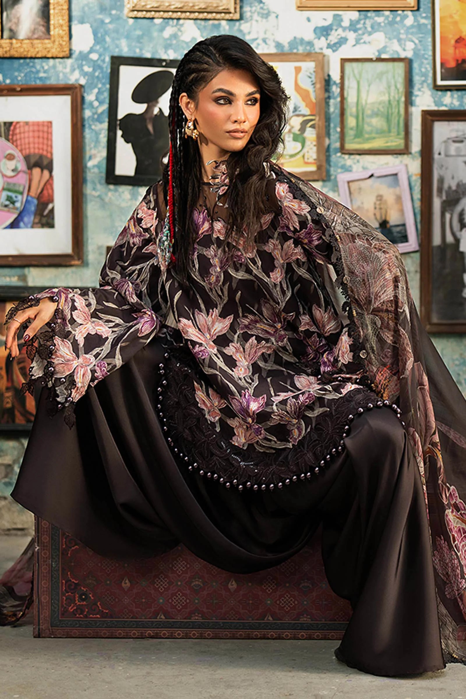 3 Piece Unstitched Embroidered Cambric Suit