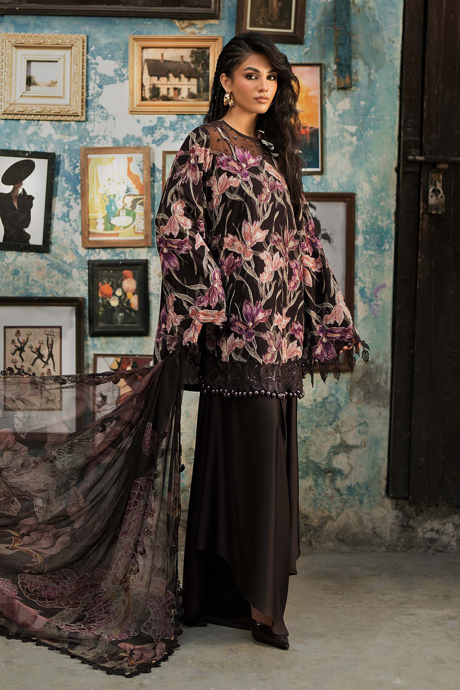 3 Piece Unstitched Embroidered Cambric Suit