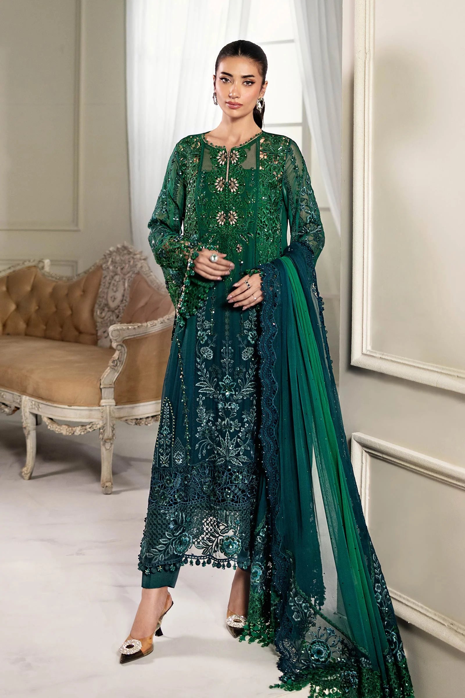 3 Piece Unstitched Embroidered Chiffon Suit | SOLD OUT