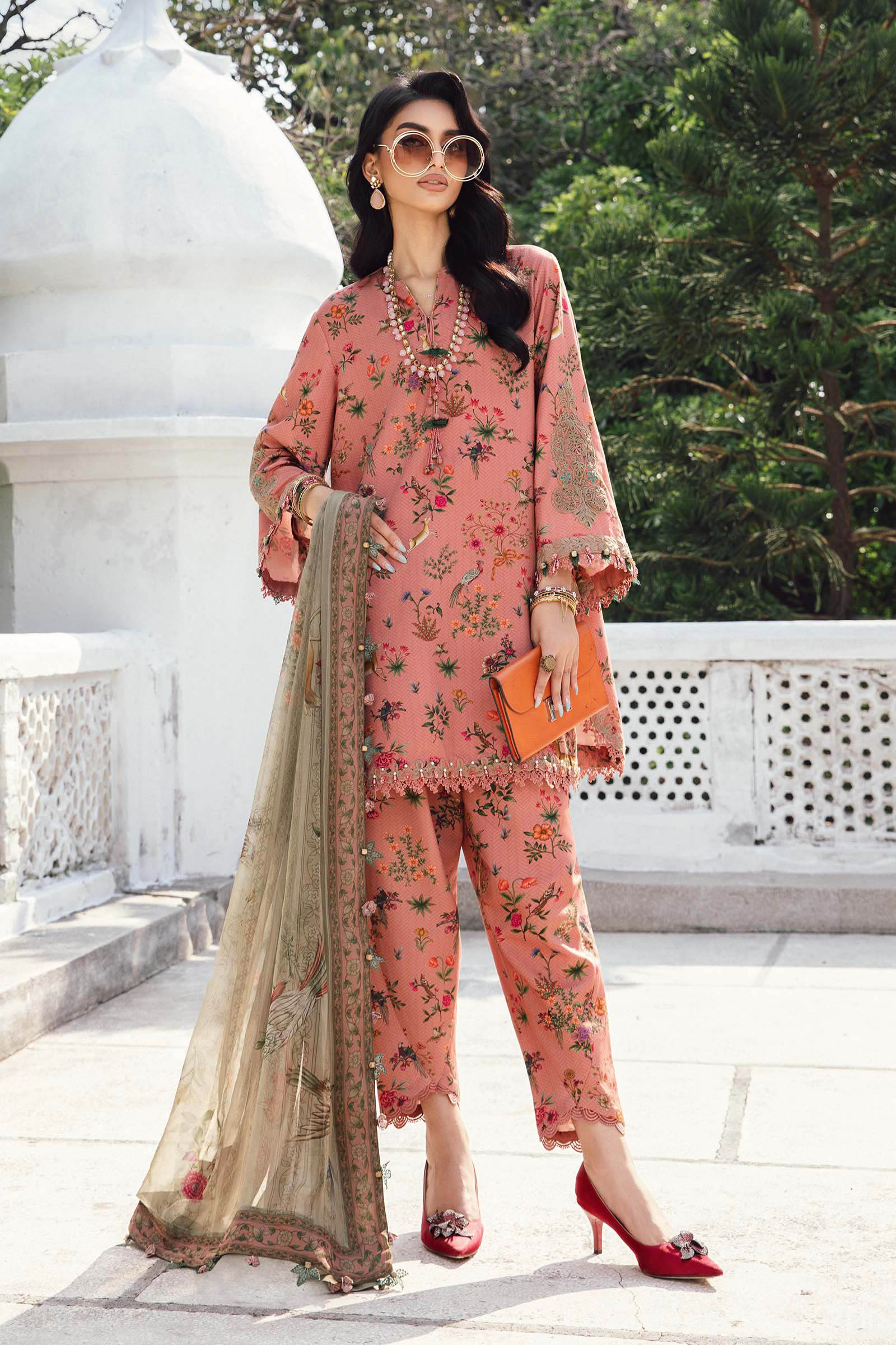 3 Piece Unstitched Embroidered Linen Suit | MPT-2707-A