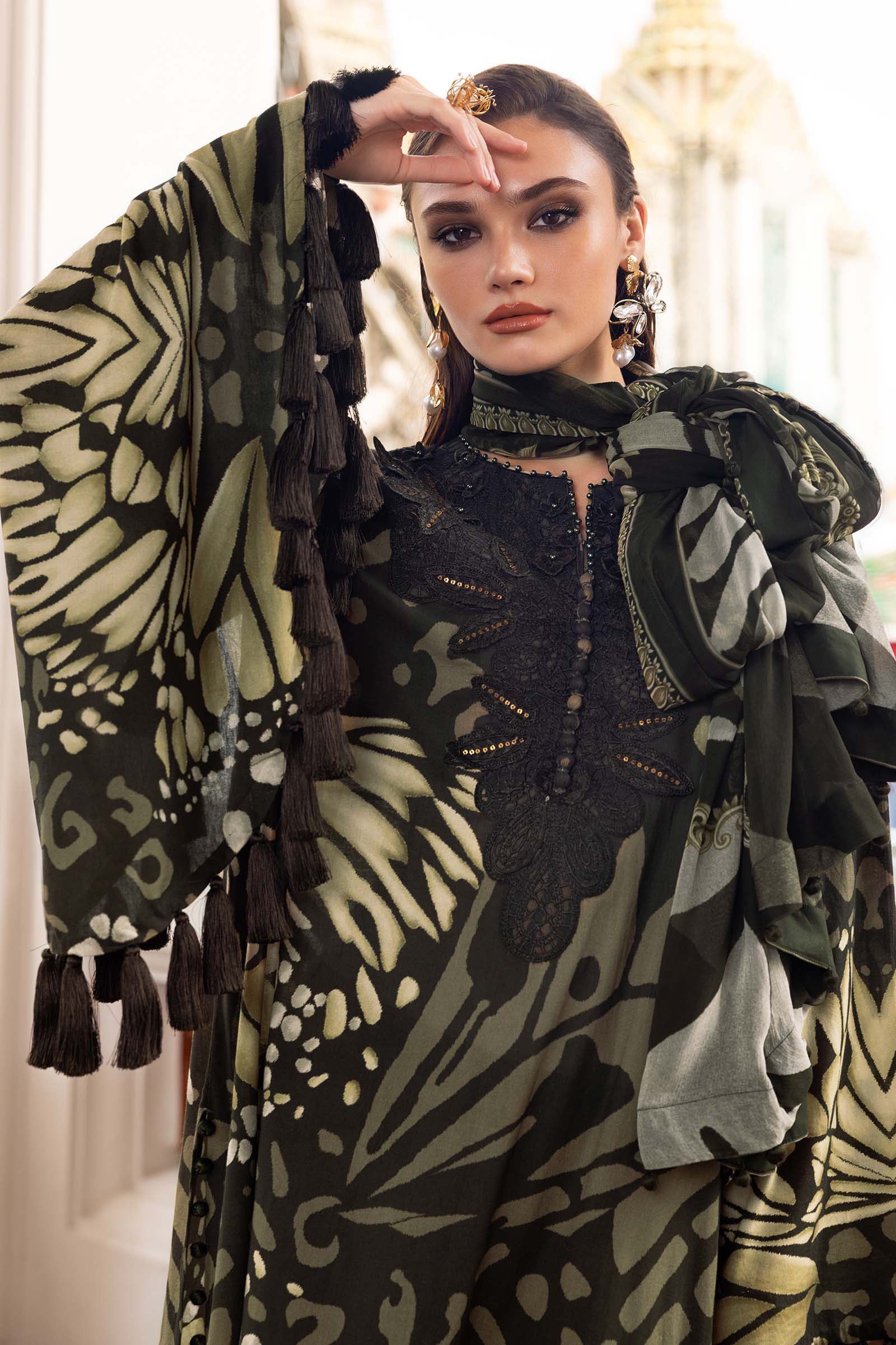 3 Piece Unstitched Embroidered Linen Suit