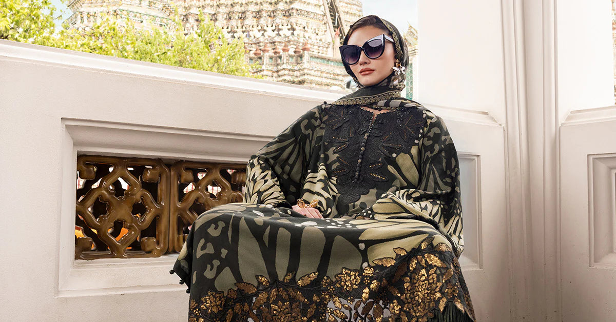 3 Piece Unstitched Embroidered Linen Suit