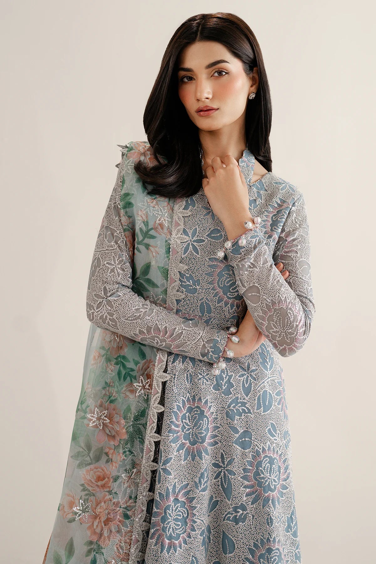 EMBROIDERED CHIFFON UC-3075