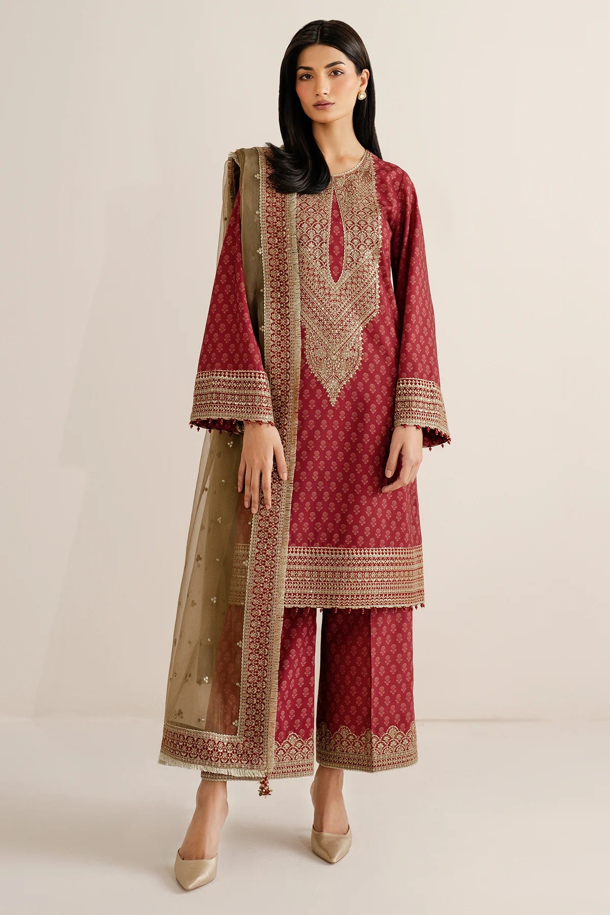 Embroidered Raw Silk UR-7057