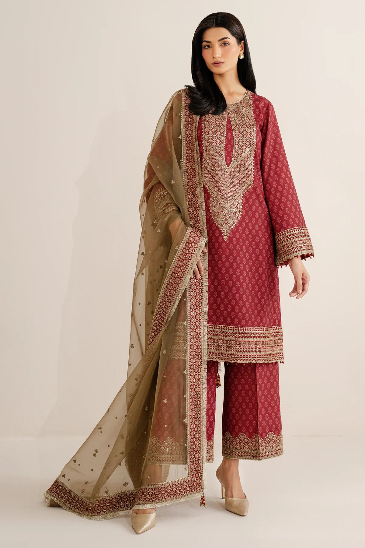 Embroidered Raw Silk UR-7057