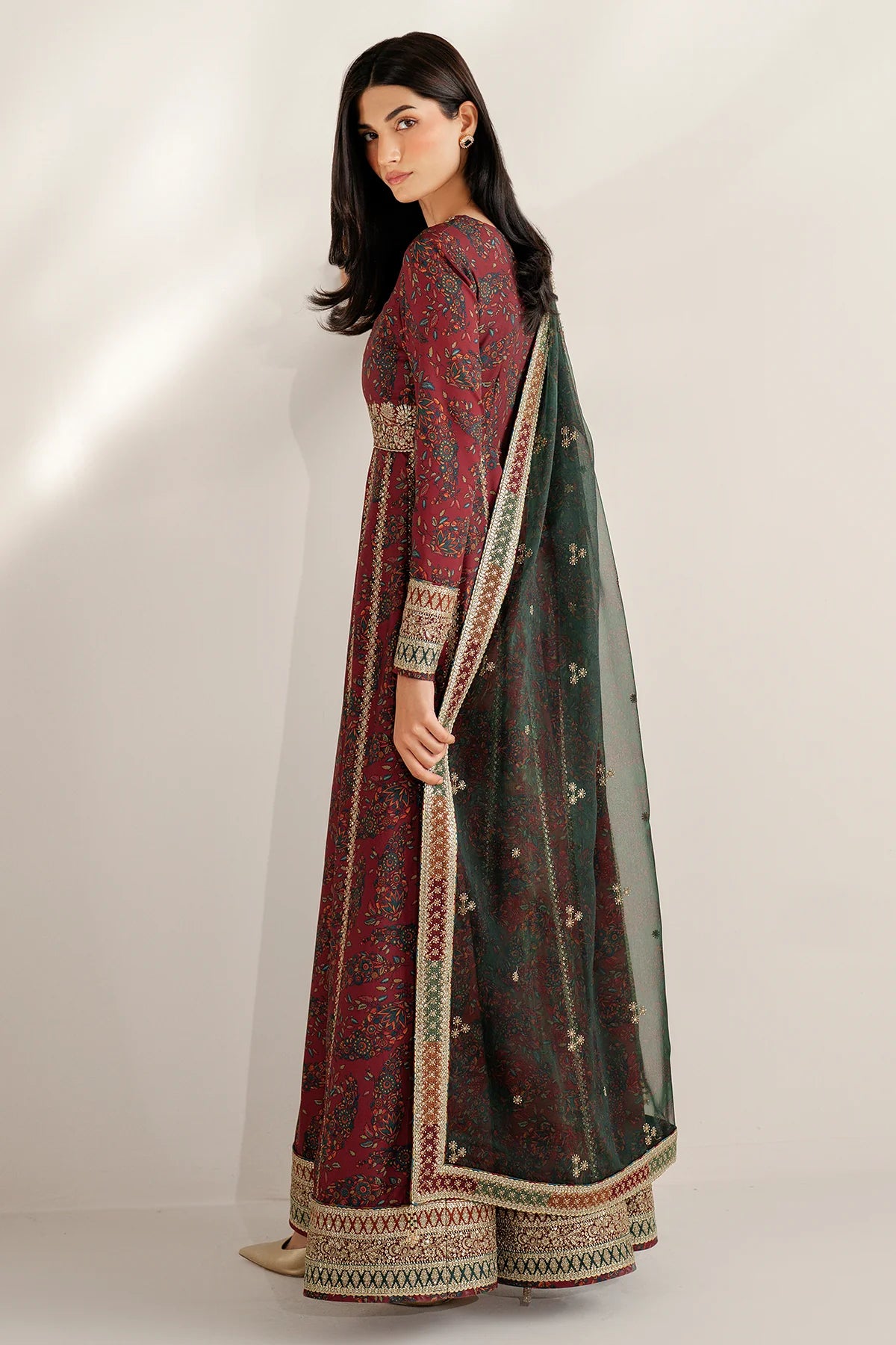 EMBROIDERED RAW SILK UR-7055