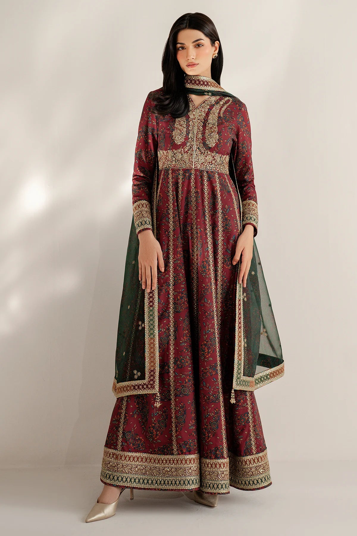 EMBROIDERED RAW SILK UR-7055