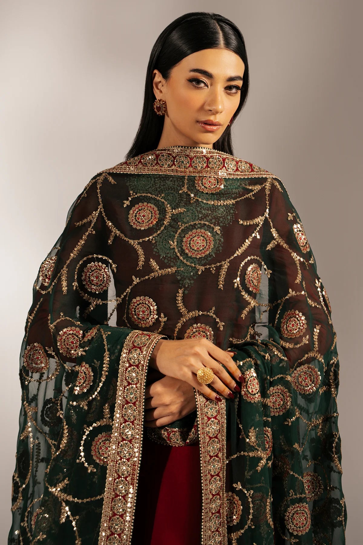 EMBROIDERED CHIFFON UC-3074