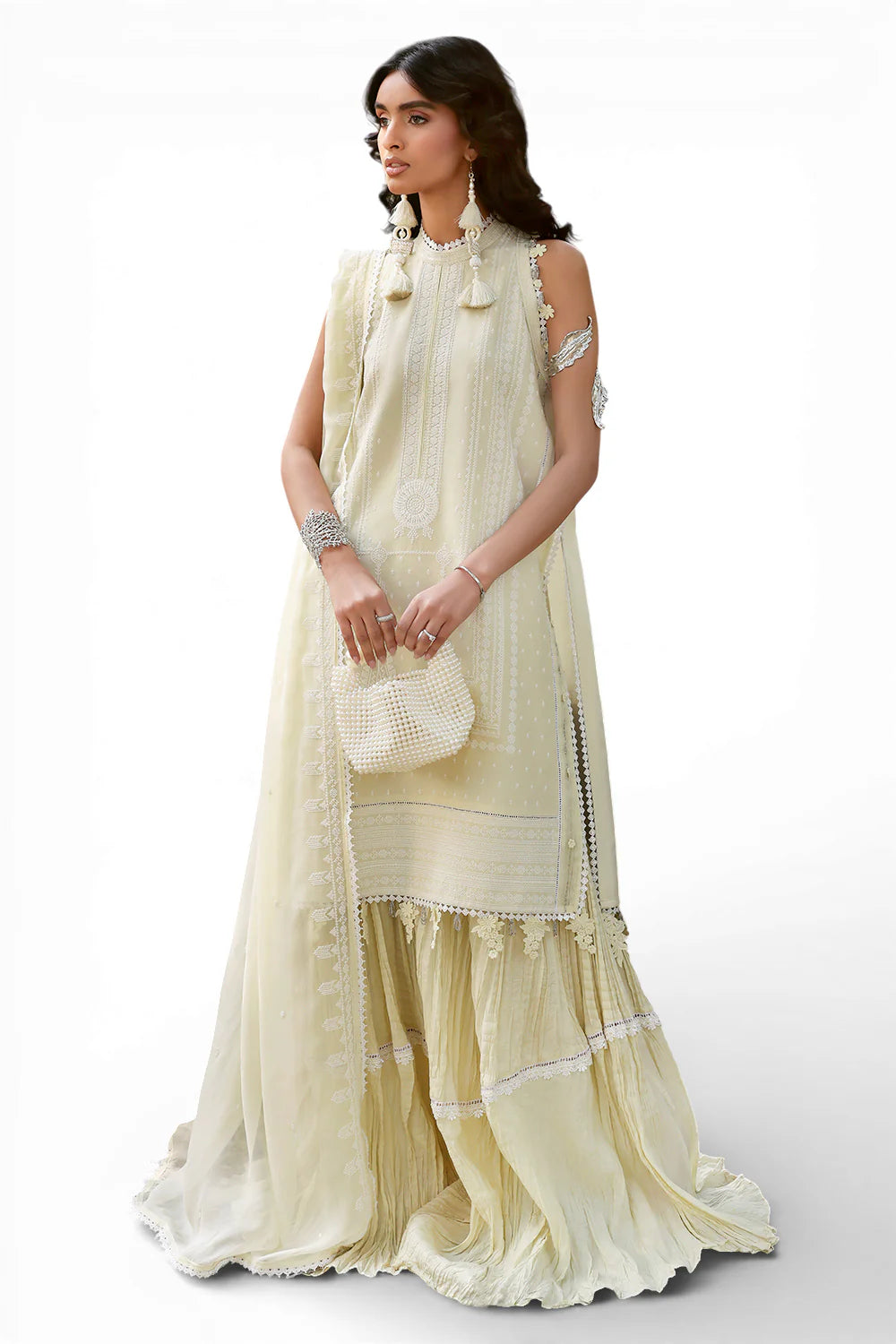 3 Piece Embroidered Lawn Suit With Embroidered Chiffon Dupatta KD-62005