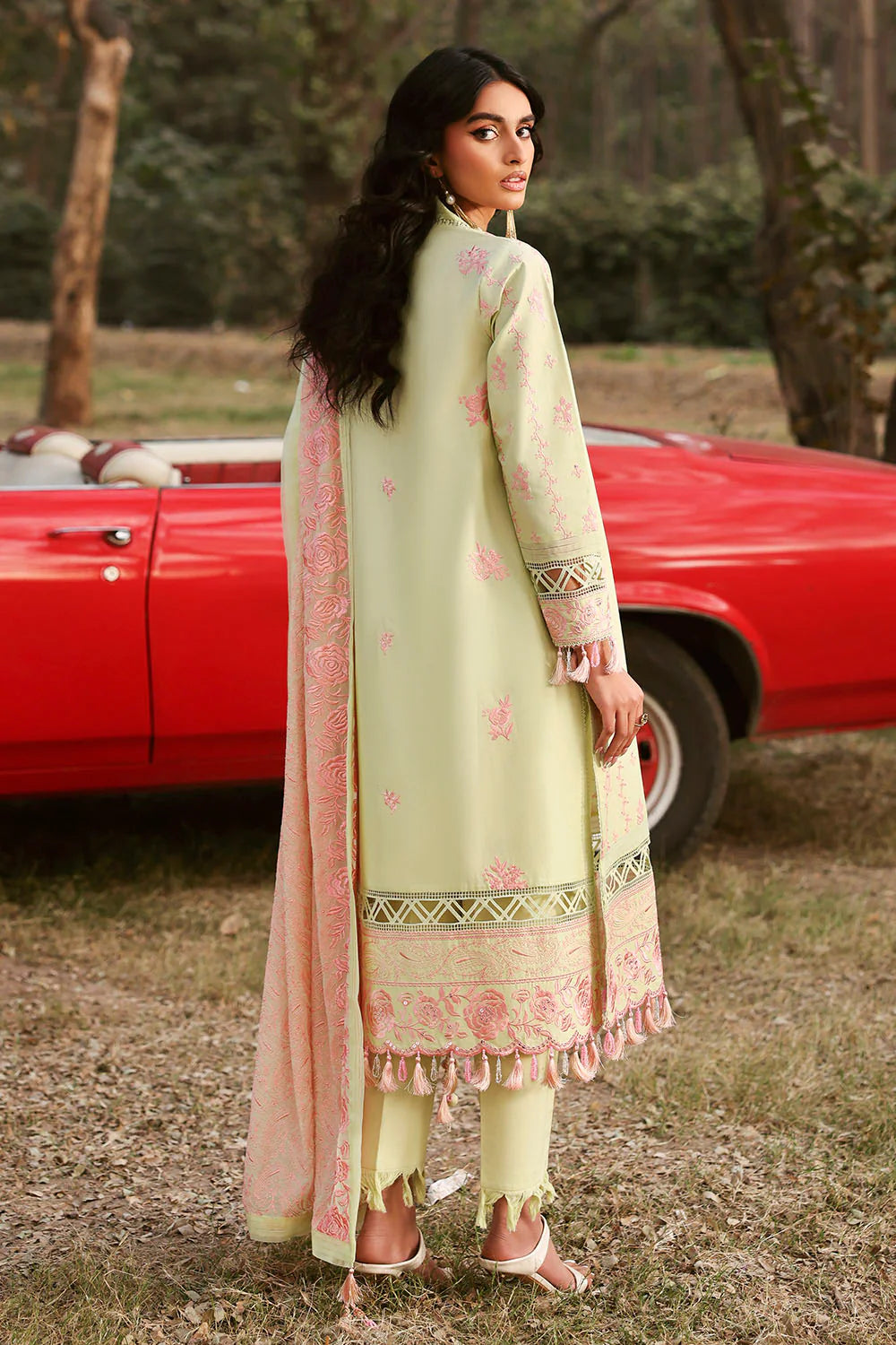 3 Piece Embroidered Lawn Suit With Embroidered Chiffon Dupatta PM-62016