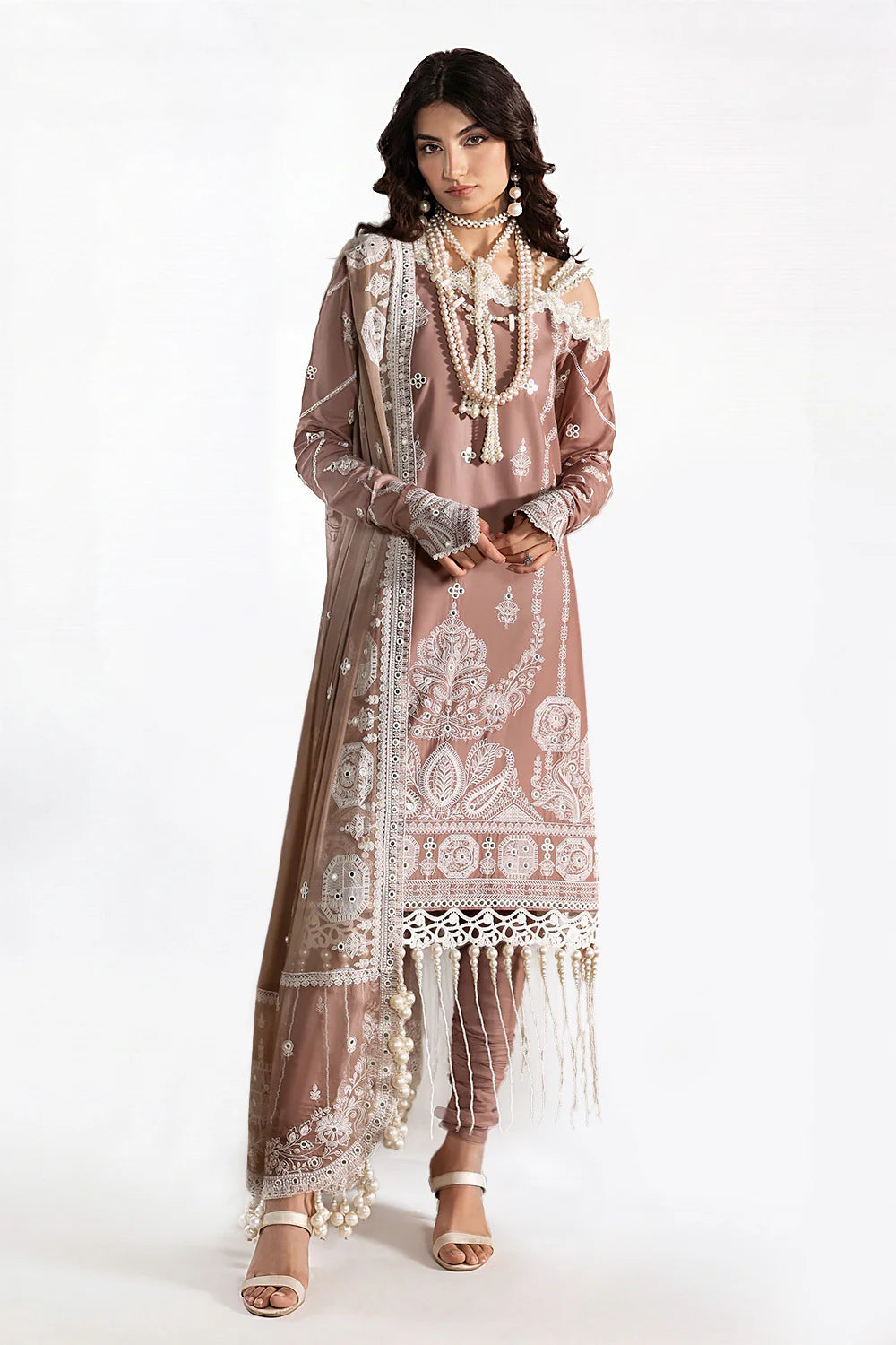 3 Piece Sequins Embroidered Lawn Suit With Chiffon Dupatta PM-62021