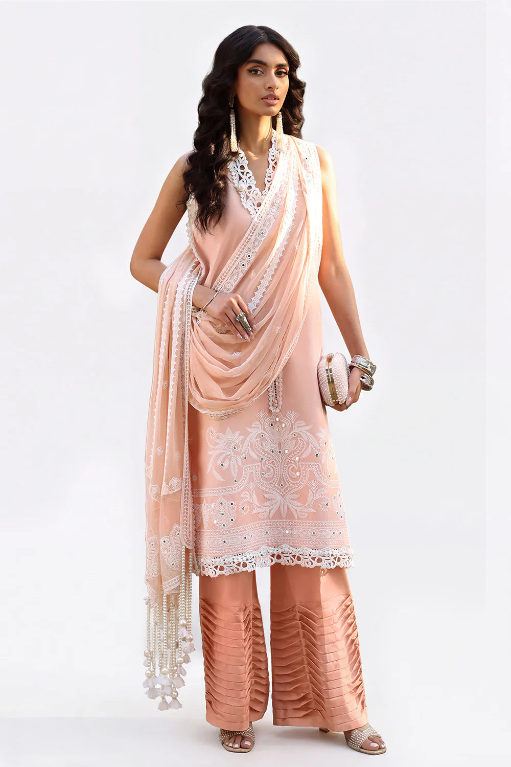 3 Piece Sequins Embroidered Lawn Suit With Chiffon Dupatta PM-62022