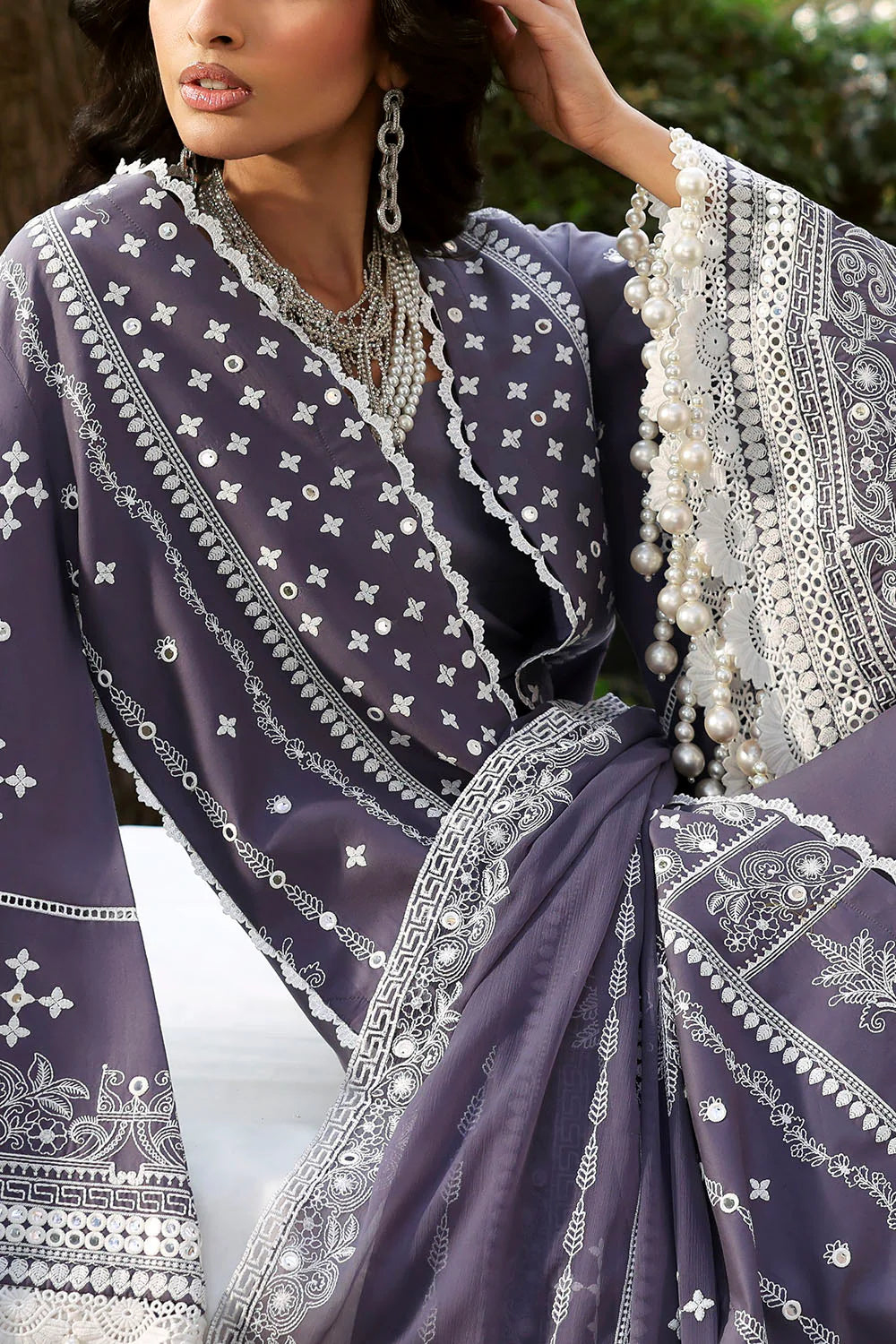 3 Piece Sequins Embroidered Lawn Suit With Chiffon Dupatta PM-62025