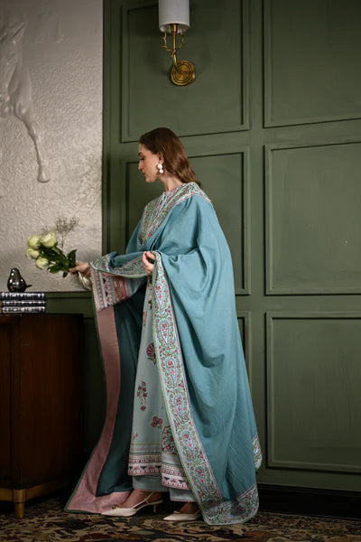 ICE BLUE LUXURY EMBROIDERED KARANDI SET (NEL-25634)