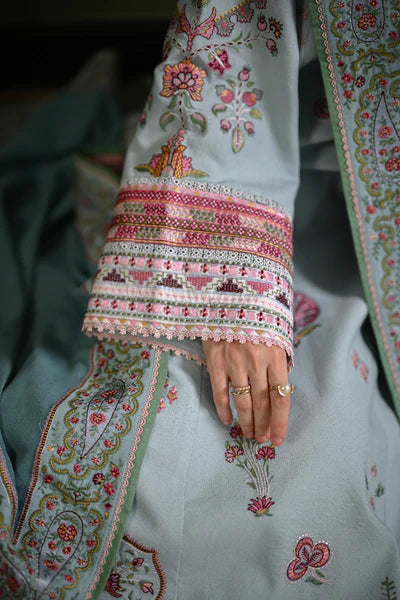 ICE BLUE LUXURY EMBROIDERED KARANDI SET (NEL-25634)