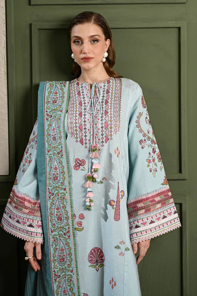 ICE BLUE LUXURY EMBROIDERED KARANDI SET (NEL-25634)