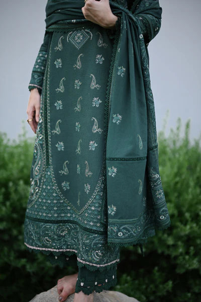 SAGE GREEN LUXURY EMBROIDERED KARANDI SET (NEL-25635)