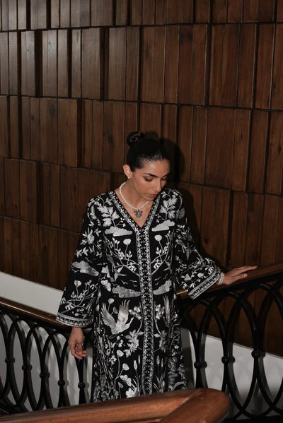 BLACK LUXURY EMBROIDERED KARANDI SET - SOLD OUT