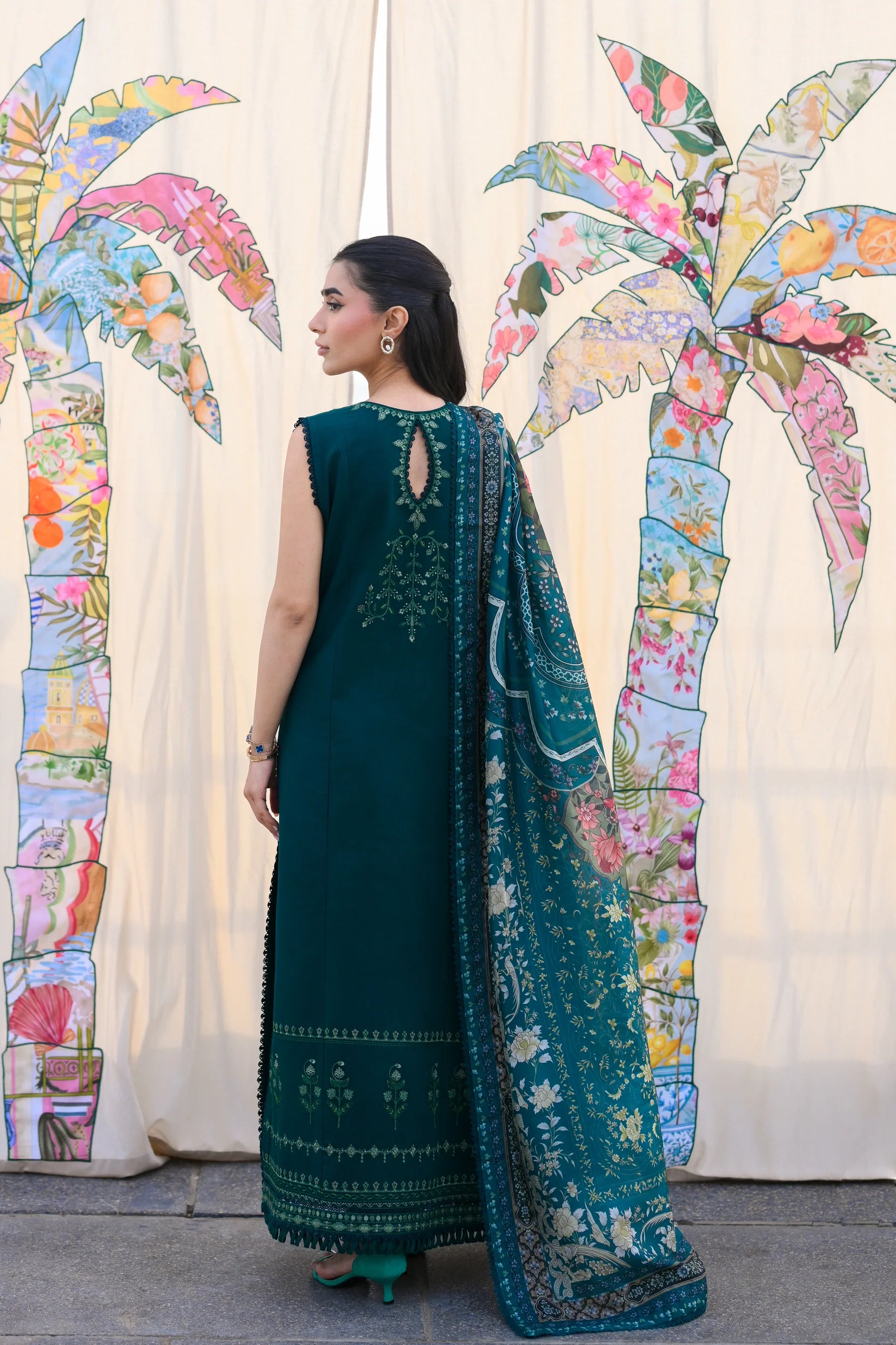 EMERALD GREEN LUXURY EMBROIDERED LAWN (NEL-26603) LUXURY LAWN X EID 2026