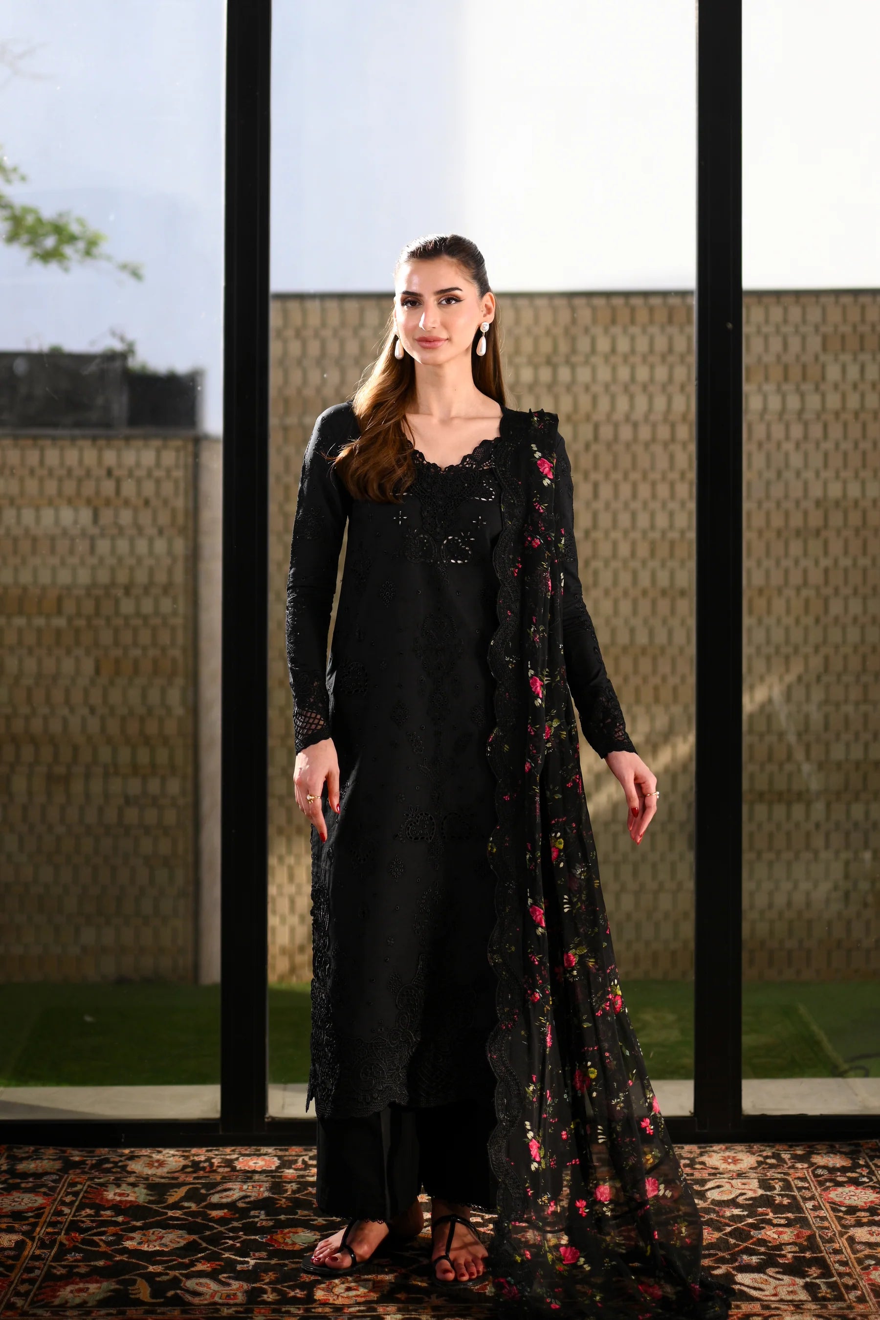 BLACK LUXURY EMBROIDERED LAWN (NEL-26602) LUXURY LAWN X EID 2026