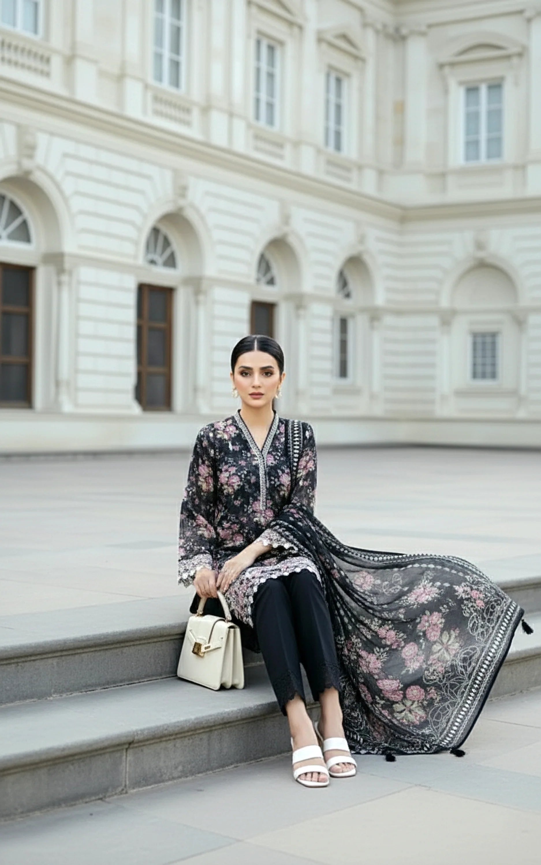03 PIECE UNSTITCHED EMBROIDERED WITH PRINTED LAWN DUPATTA KOMAL LAWN